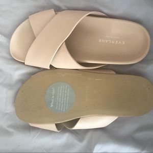 Never worn “Form Crossover Sandal” in pale pink